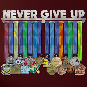 Never Give Up Medal Hanger Display-Medal Display-Victory Hangers®