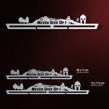 Never Give Up Medal Hanger Display | Spartan Themed Victory Medal Hangers®