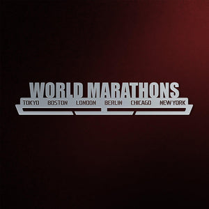 World Marathons Majors Medal Hanger Display Rack V1